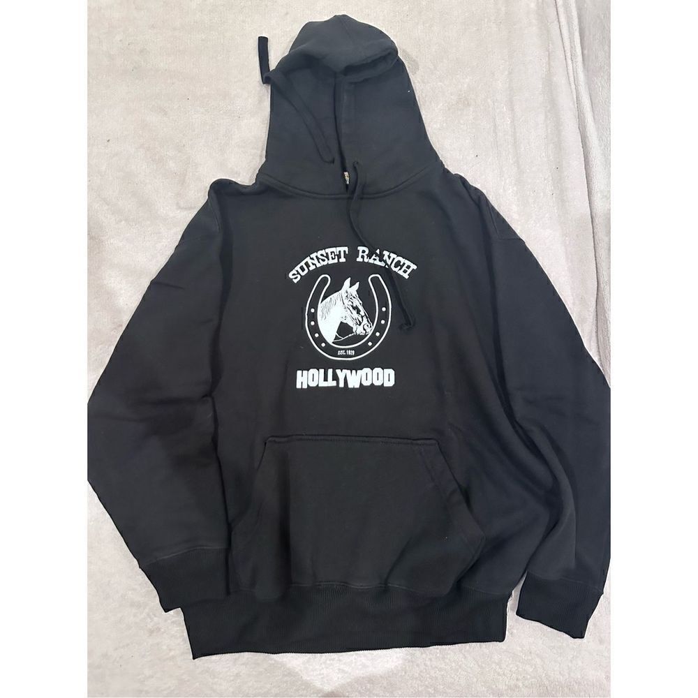 SUNSET RANCH HOLLYWOOD horseback riding hoodie sweater women’s size M black